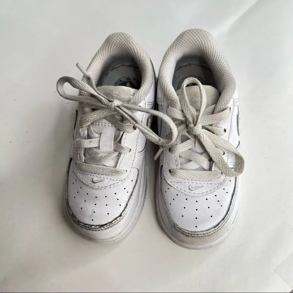 Nike Air Force 1 white Leather lace up sneakers. Size 7C